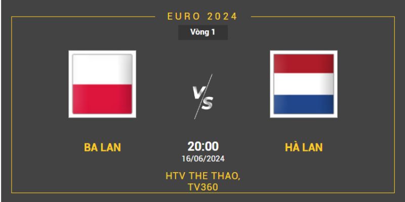 Ba Lan - Hà Lan mở màn bảng D Euro 2024